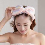 Spa Headband – Bowknot Headband for Girls Women Lovely Soft Carol Elastic Headband Hair Wrap Makeup Bands Shower Headband – – Assorted Colors
