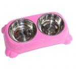 Stainless Steel Feeding Bowl With Pink Container