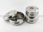 Stainless Steel Food Containers ( Multipurpose) - 3 Pcs  Set - Sizes :10 cm / 11 cm / 13 cm - For Easy Storage Food and carrying the Tiffin