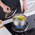Stainless Steel Saucepan(16CM) with Lid, Easy Clean & Dishwasher Safe