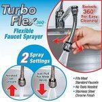 Stainless Steel Turbo Flex 360 Sink Faucet Extension Part Sprayer Jet Stream Or Spray (6-Inch, Silver)