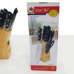 Star Bo Pack Of 8 - Knife Set With Wooden Block - BK-816