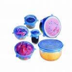 Stretch Silicone Lids 6 Pcs Food Cover, Various Sizes Reusable Food Kitchen Storage Wraps Cover Keep Food