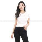Striped Round Neck Casual T-Shirt For Women