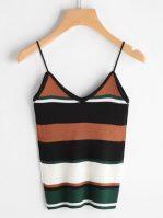 Stripped Rib Cami Tops Bralet For Women
