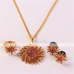 Sun Shaped Red Stone Jewellery Set for Women