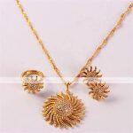 Sun Shaped White Stone Jewellery Set for Women