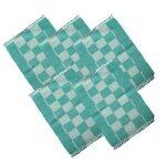 Teal Mix Cotton Placemats Set - 5 Pieces