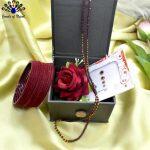 Teej Special Maroon Gift Bundle Set with Gift Box from Jewels of Nepal
