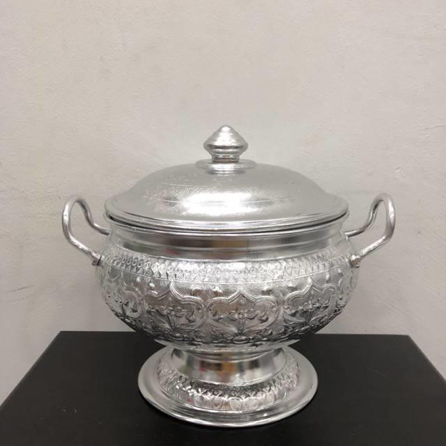 Thai Design Aluminum Rice Serving Bowl/ Size 20cm