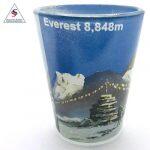 Transparent Printed Shot Glass Mt Everest art