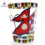 Transparent Printed Shot Glass Nepal Flag