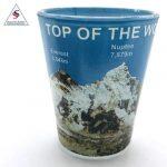 Transparent Printed Shot Glass Top of the world