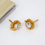 Transparent Solid Rhinestone Stud Earrings For Women