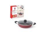 United Ucook Hard Anodised induction Base Deep Kadhai With 1 GLASS LID 260 mm / 3 mm