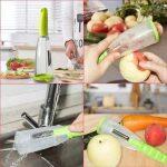 Vegetable Peeler with Container,No-Mess Container Kitchen Peeler Stainless Steel Slicer Shredders