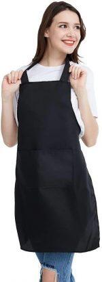 Waterproof Cotton Kitchen Apron With Front Pocket  Men and Women (Color May Vary)