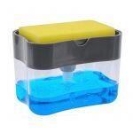 WGH Soap Dispenser Soap Pump Sponge Caddy New Creative Kitchen 2-in-1 Manual Press Liquid Soap