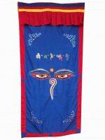 Cotton Tibetan Door Curtains with Buddha Eyes