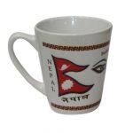 Nepal Flag & Buddha Eye Printed Trapazium Shaped Mug