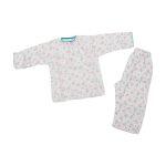 White With Blue Colour Cartoon Printed Baby Suit For New Born