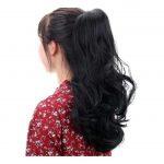 Wig-Synthetic Straight-Curls Ponytail with Clip Hair Extension Wig for Women