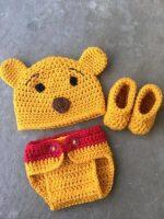 Winnie The Pooh Diaper Coverup With Cap/Photoshoot Dress/Baby Photoshoot Prop