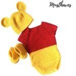 Winnie The Pooh Onesies/Baby Wear/Woolen Set/Photoshoot Prop/Photoshoot Dress