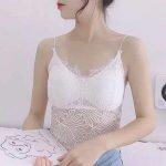 Womens Padded Bra Crop Tops Bustier Beach Tank Tops Sexy Bras Bralette Strap Bras Lace Hollow Out Tube Tops