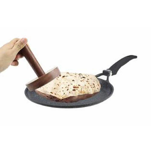 Wooden Potato Masher,Wooden Roti Chapati Presser,Roti bhakri or khakara on tava Presser, Crusher