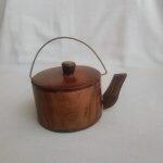 Wooden Tea Coasters With Six Cups Holders Kettle Design