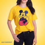 Casual Outline Micky Printed T-Shirt For Women
