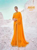 Yellow Color Vichitra Silk With Golden Border [36420_H]