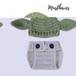 Yoda Diaper Coverup With Cap/Photoshoot Dress/Baby Photoshoot Prop