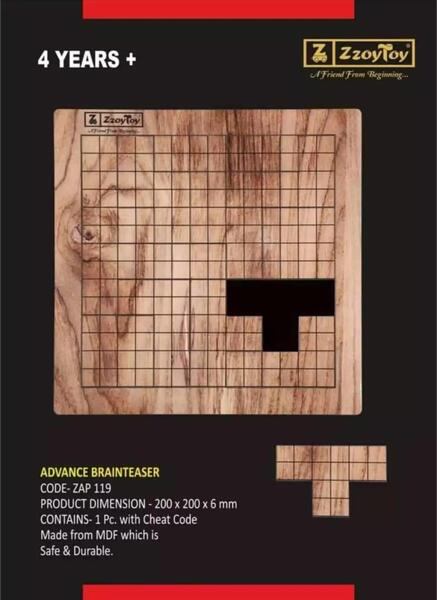 Zzoytoy Advance Brainteaser Game Square Shape for 4+Years