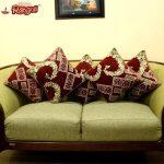 Zari Weaved Cushion Covers With Silk Back (24 X 24 )