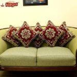 Zari Weaved Cushion Covers With Silk Back And Korean Fiber Cushion (20 X 20 )
