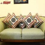 Zari Weaved Cushion Covers With Silk Back And Korean Fiber Cushion (24 X 24 )