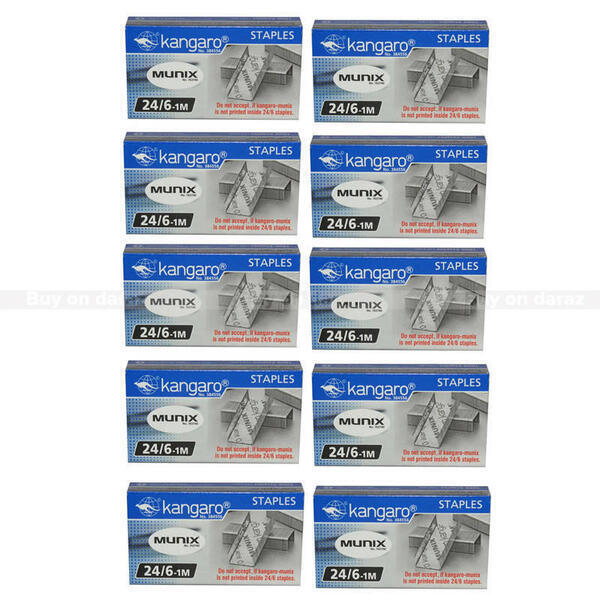 10 Pcs Kangaro 24/6-1M Staples