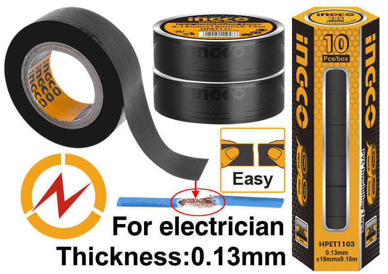 10 PCS PVC Insulating Tape Black: 9.15MTRs(18MM) Pvc tape Ingco
