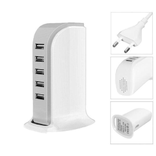 20W 5 USB Power Adapter Charger Socket Charging Dock for Smartphones Tablets
