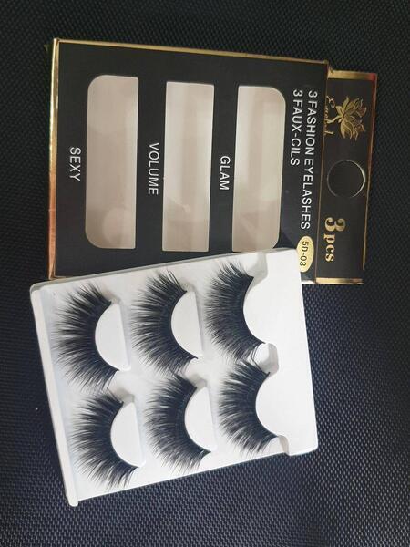 3 Fashion Eyelashes 3 Faux - Cils 5D-08