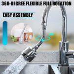 360 Degree Flexible Full Rotation Pull Down Flexible Spray Kitchen Rotate Faucet Nozzle with Adjustable Faucet Joint Water-Saving Filter Sprayer Water