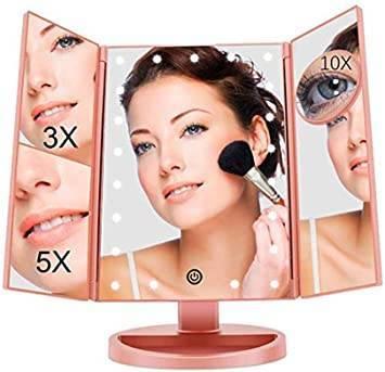 360 Degrees Led Touch Screen Mirrors Women Make Up Cosmetics Mirror With Illumination Table Leds Lighted Vanity Mirror Dropship