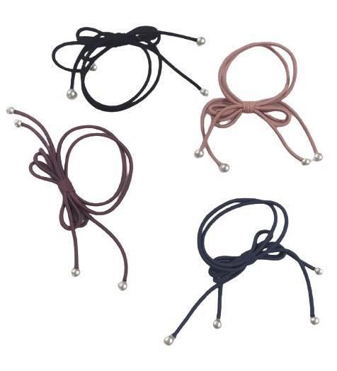 4 Pieces Excellent Quality Hair Bands For Women Beautiful Bow-knot Head-wear - Girlss Tie Up Hair Rubber Band For Hair Beauty Hair Accessories