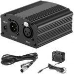 48V Phantom Power Supply With Feet Xlr Cable And Adapter For Any Condenser Microphone (Bm-800)