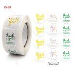 500 PCS 1 Inch Premium Thank You Sticker Foil Thank You Labels for Sealing
