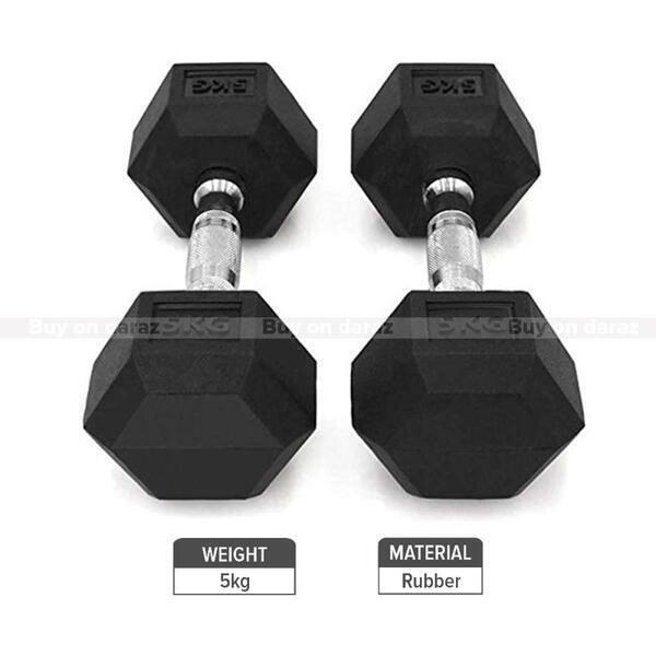Rubber Hex Dumbells (Pair)