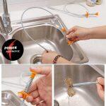 60cm Hair Stoppers Catchers Flexible Long Reach Claw Pick Up Narrow Bend Curve Grabber Tool Spring Grip