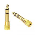 6.35mm Audio Jack Male TO 3.55mm Female Metal Jack Gold Plated Audio Stereo Converter Adapter